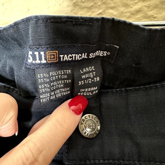 5.11 Tactical Cargo Pants Men's Large Waist 35.5-39 Regular Inseam Navy Blue - Picture 7 of 7